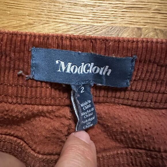 ModCloth orange corduroy flare pants size 2 - Picture 3 of 9